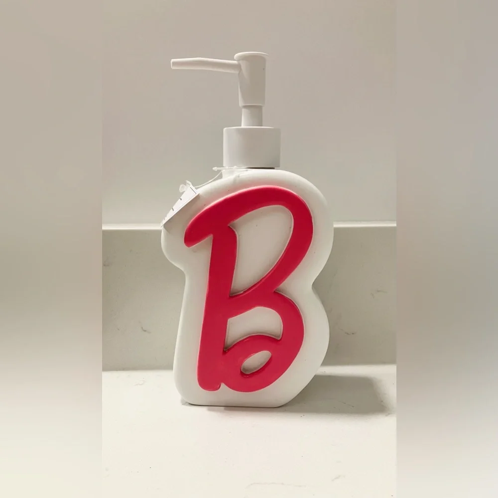 Official Barbie Pink “B” Monogram Soap/Lotion Dispenser – 11.69 oz